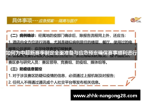 如何为中超新赛季制定全面准备与应急预案确保赛事顺利进行