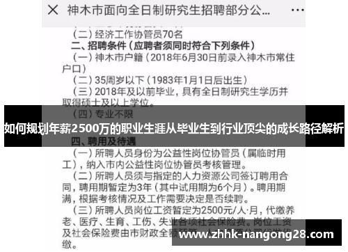 如何规划年薪2500万的职业生涯从毕业生到行业顶尖的成长路径解析